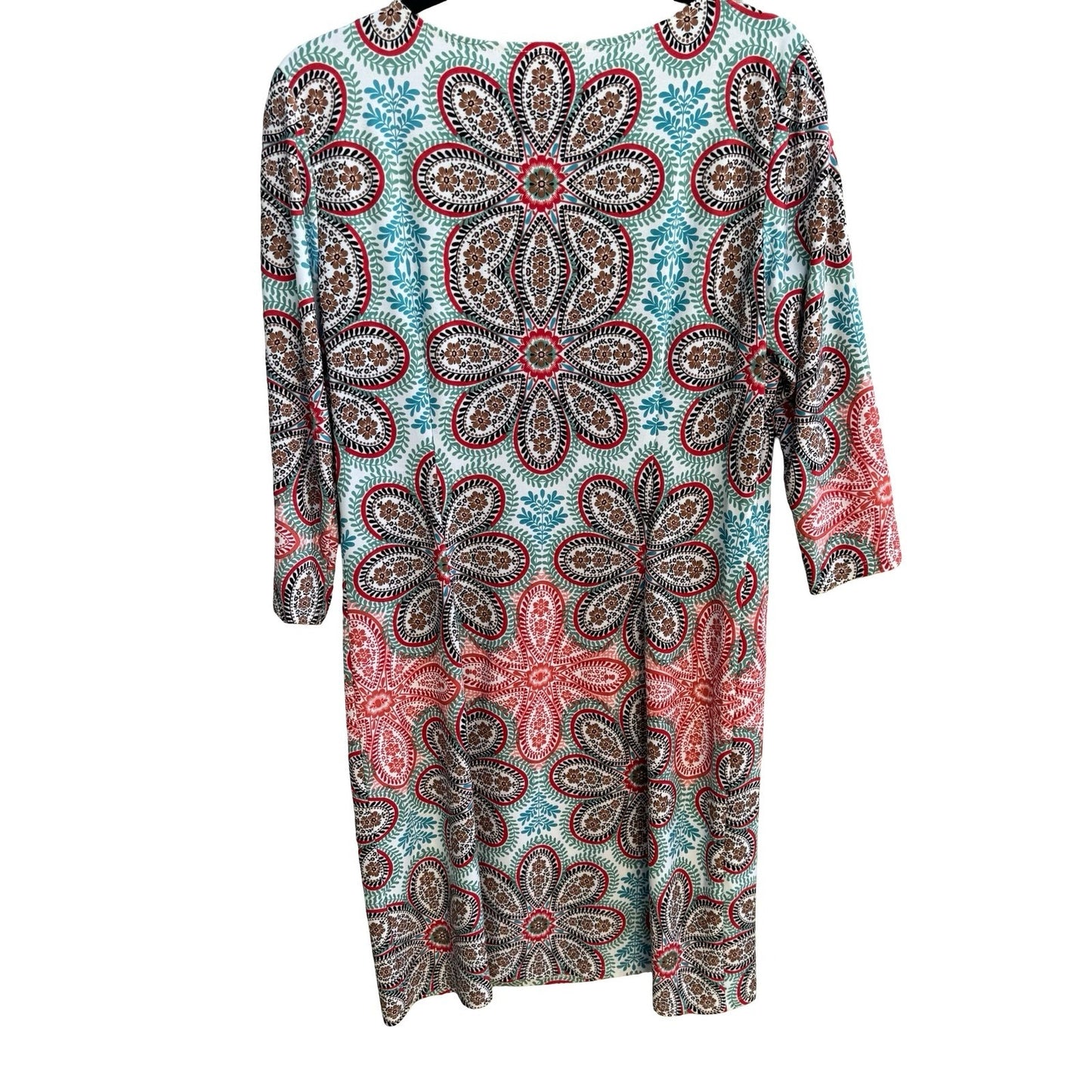 London Style Collection Mod Boho Psychedelic Floral Paisley Sheath Dress 12