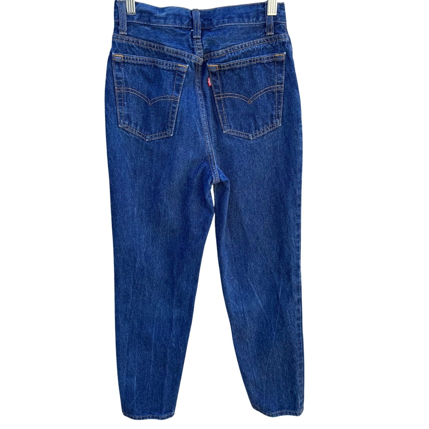 Levis 501 Vintage Made in USA High Waisted Tapered Leg Blue Jeans Dark Wash 5