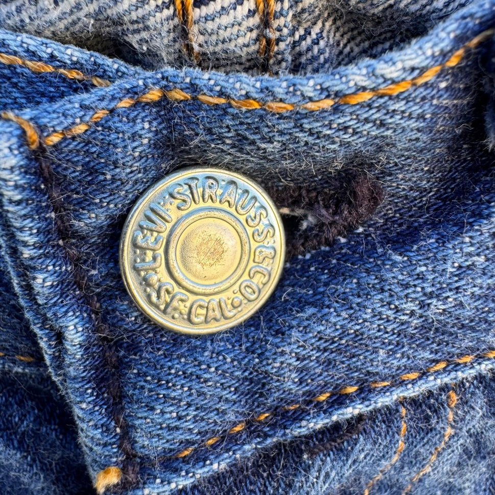 Levis 501 Vintage Made in USA High Waisted Tapered Leg Blue Jeans Dark Wash 5