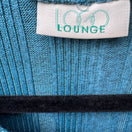Switch LOGO Lounge Lori Goldstein Teal Ribbed Knit Layering Minimalist Pocket Top M NEW 2 image