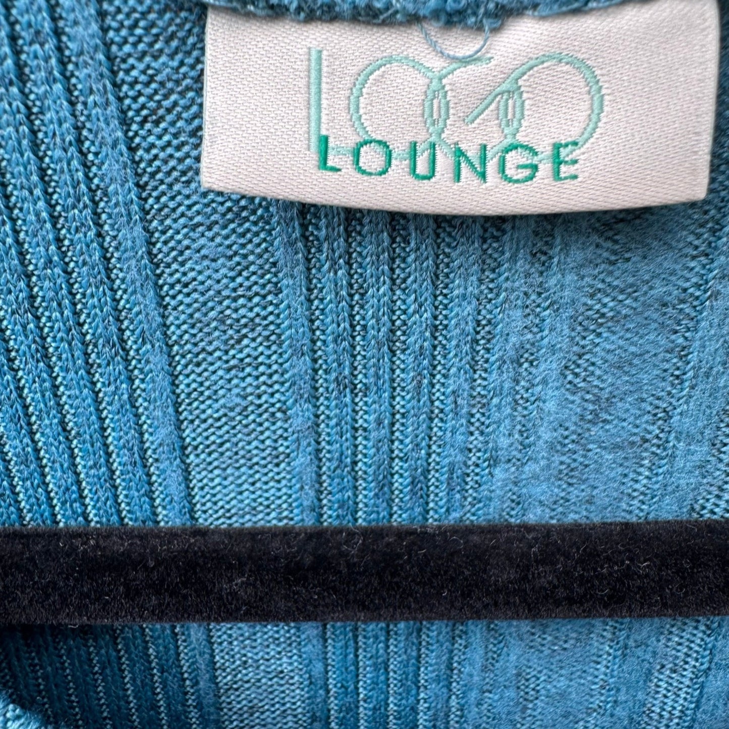 LOGO Lounge Lori Goldstein Teal Ribbed Knit Layering Minimalist Pocket Top M NEW