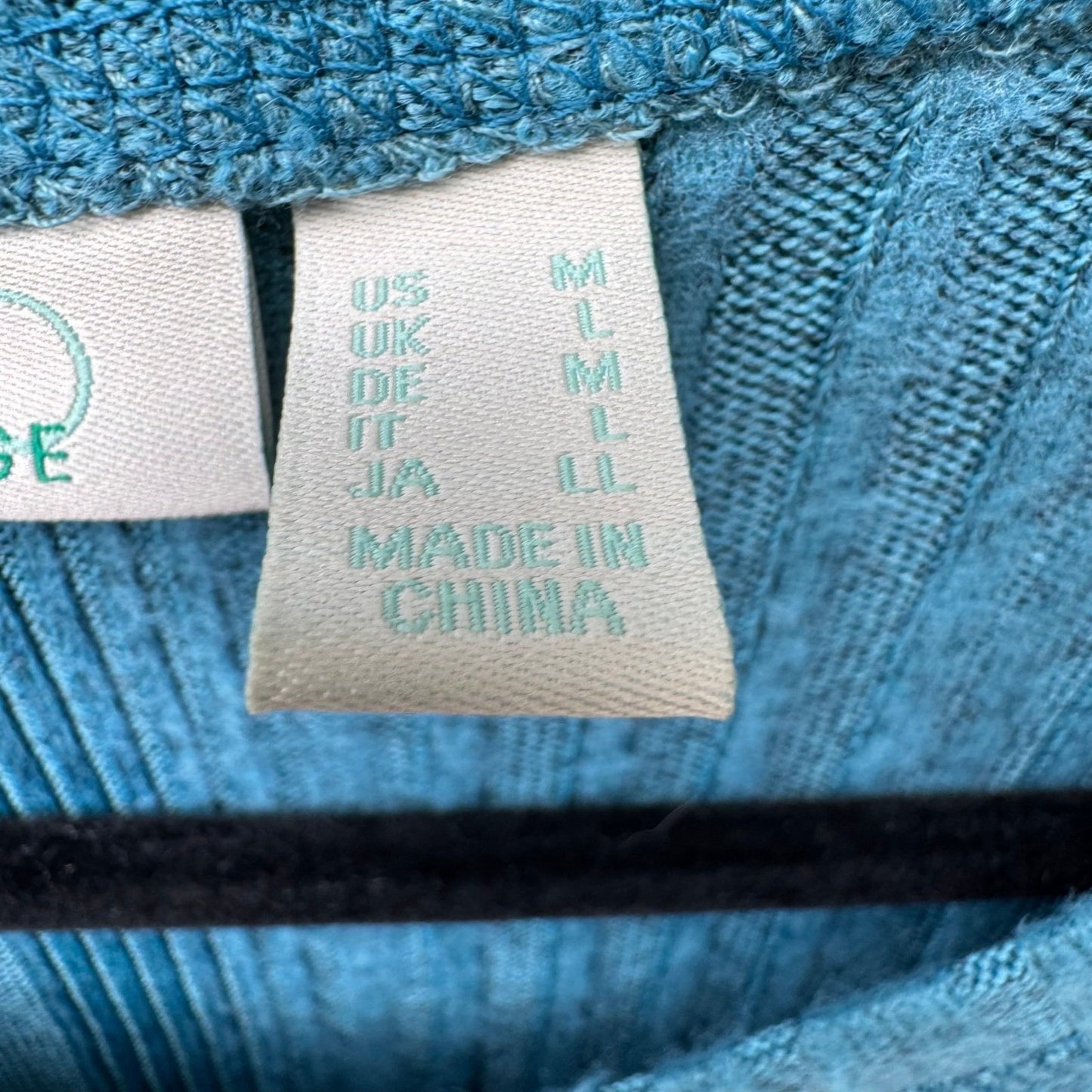 LOGO Lounge Lori Goldstein Teal Ribbed Knit Layering Minimalist Pocket Top M NEW