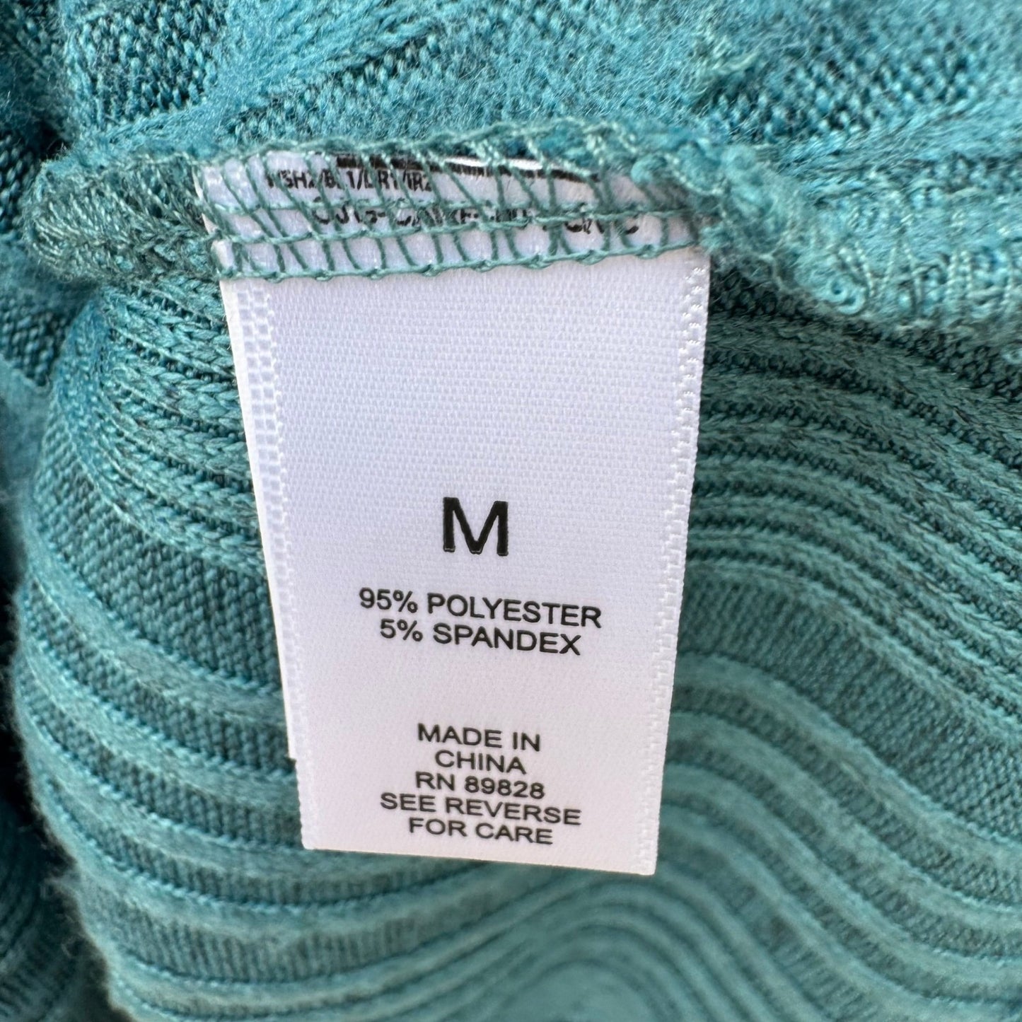 LOGO Lounge Lori Goldstein Teal Ribbed Knit Layering Minimalist Pocket Top M NEW