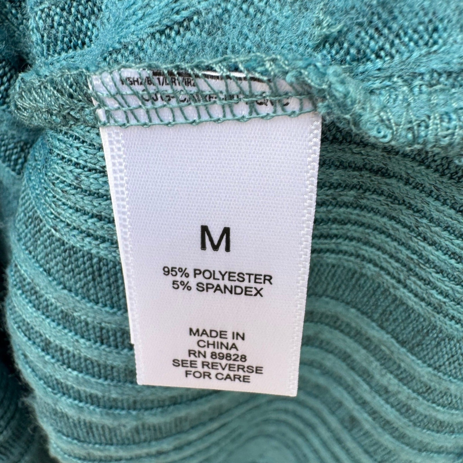 LOGO Lounge Lori Goldstein Teal Ribbed Knit Layering Minimalist Pocket Top M NEW