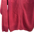 Switch Comfort Knits Mens Red Full-Zip Basketweave Pattern Grandpa Cardigan Sweater L 3 image