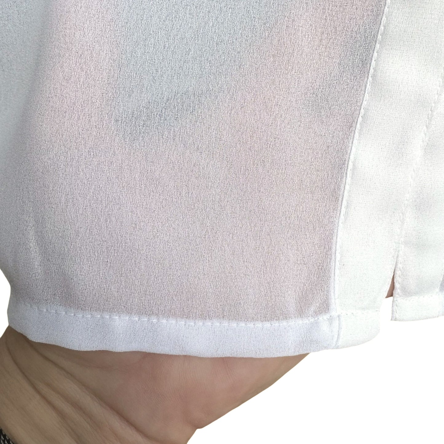 Vintage Womens Edwardian White Lace Embroidered Pearl Button High Collar Blouse