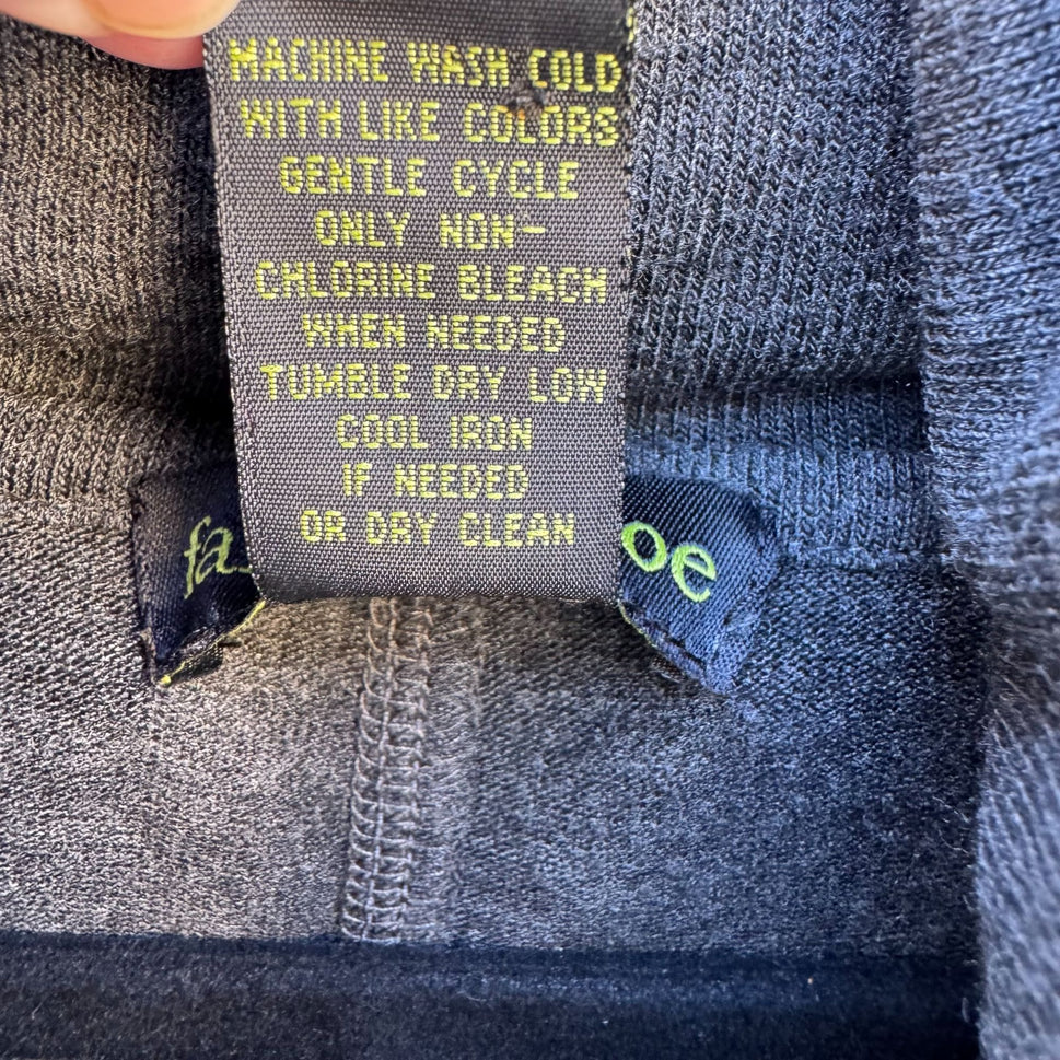 Faith & Zoe Womens Boho Gray Fringe Cowl Neck 3/4 Sleeve Knit Tunic Sweater XS