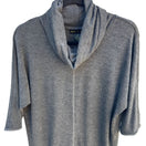 Switch Faith &amp; Zoe Womens Boho Gray Fringe Cowl Neck 3/4 Sleeve Knit Tunic Sweater XS 3 image