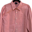 Switch Gap Vintage Men&#39;s Orange &amp; White Striped Long Sleeve Button-Down Shirt - Large 2 image