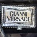 Switch Gianni Versace Vintage Womens Distressed Leather Blazer Jacket Streetwear FLAWS 2 image