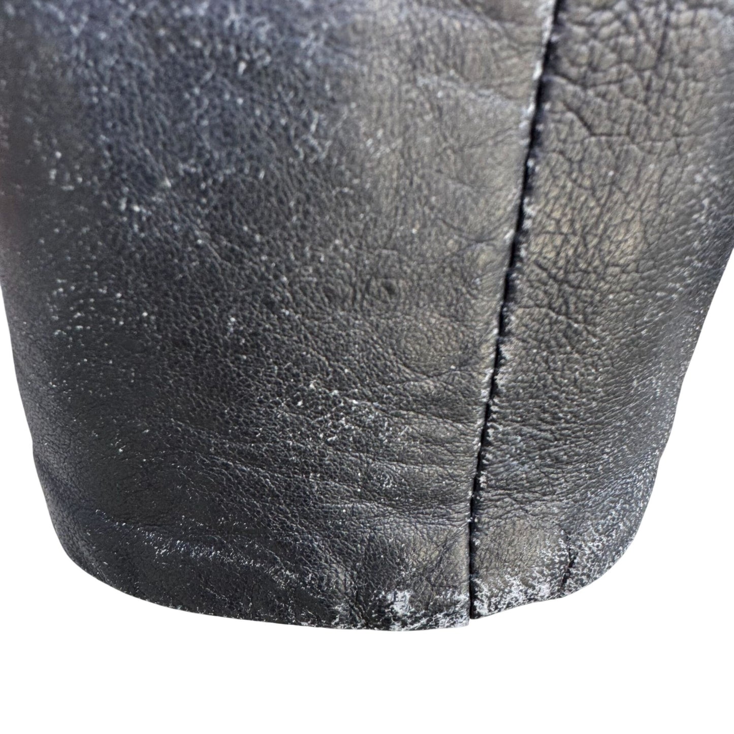 Gianni Versace Vintage Womens Distressed Leather Blazer Jacket Streetwear FLAWS