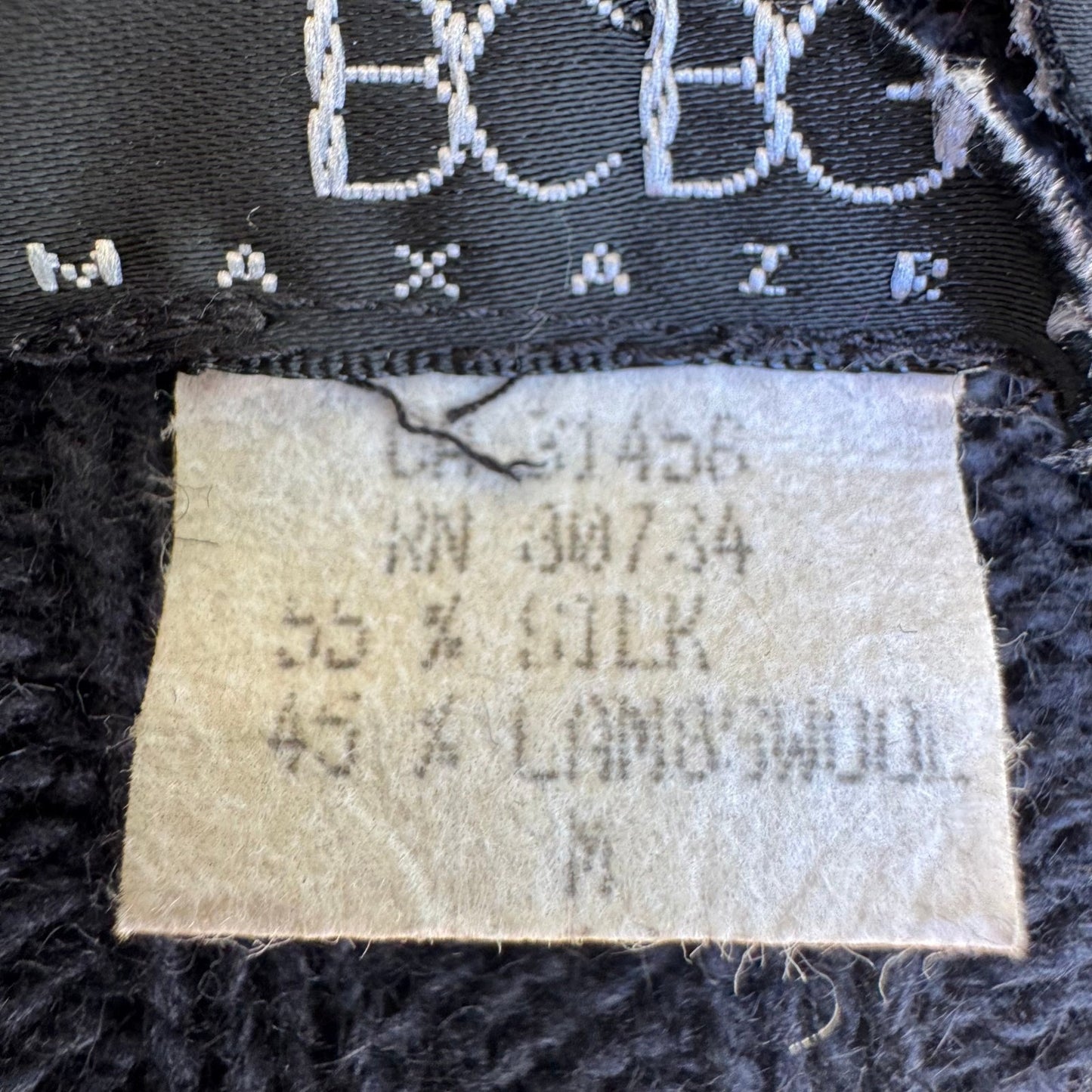 BCBG Max Azria Y2K Silk Lambswool Ribbed Knit Bodycon Chic Sweater Dress Black M