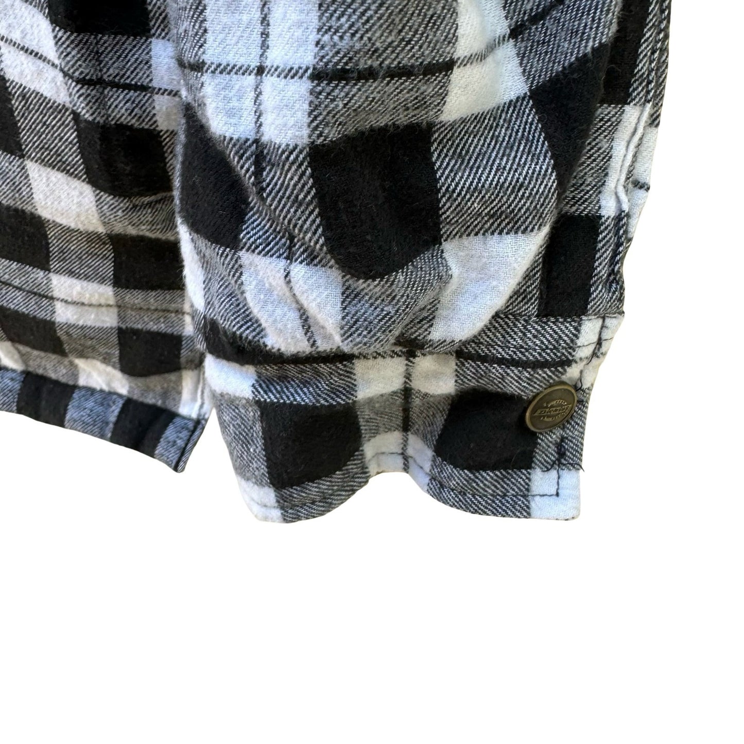 Dickies Mens Workwear Gorpcore Quilted Plaid Flannel Shirt Zip Jacket Shacket M