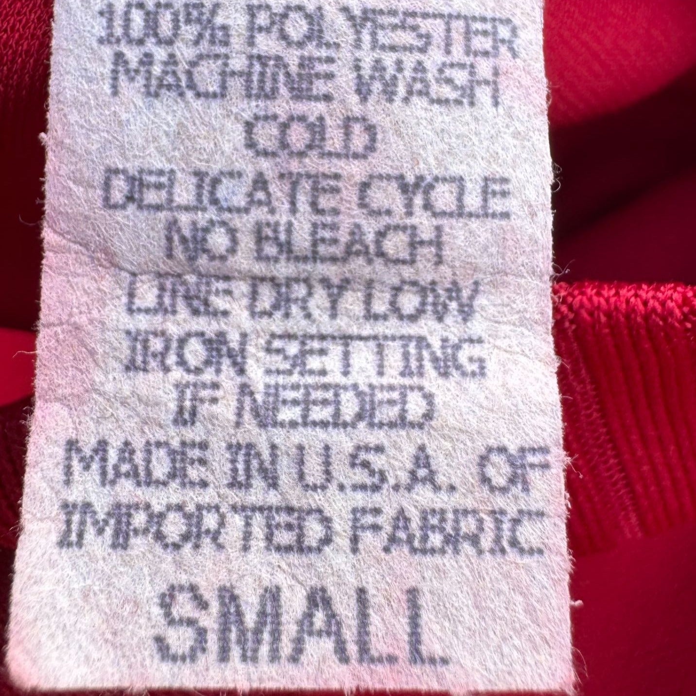 Kathy Levine By Request Vintage 70s Red Mock Neck Blouse Uneven Hem Back Zip S