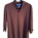 Switch Susan Graver Style Womens Brown V-Neck 3/4 Sleeve Stretch A-Line Dress Medium 2 image