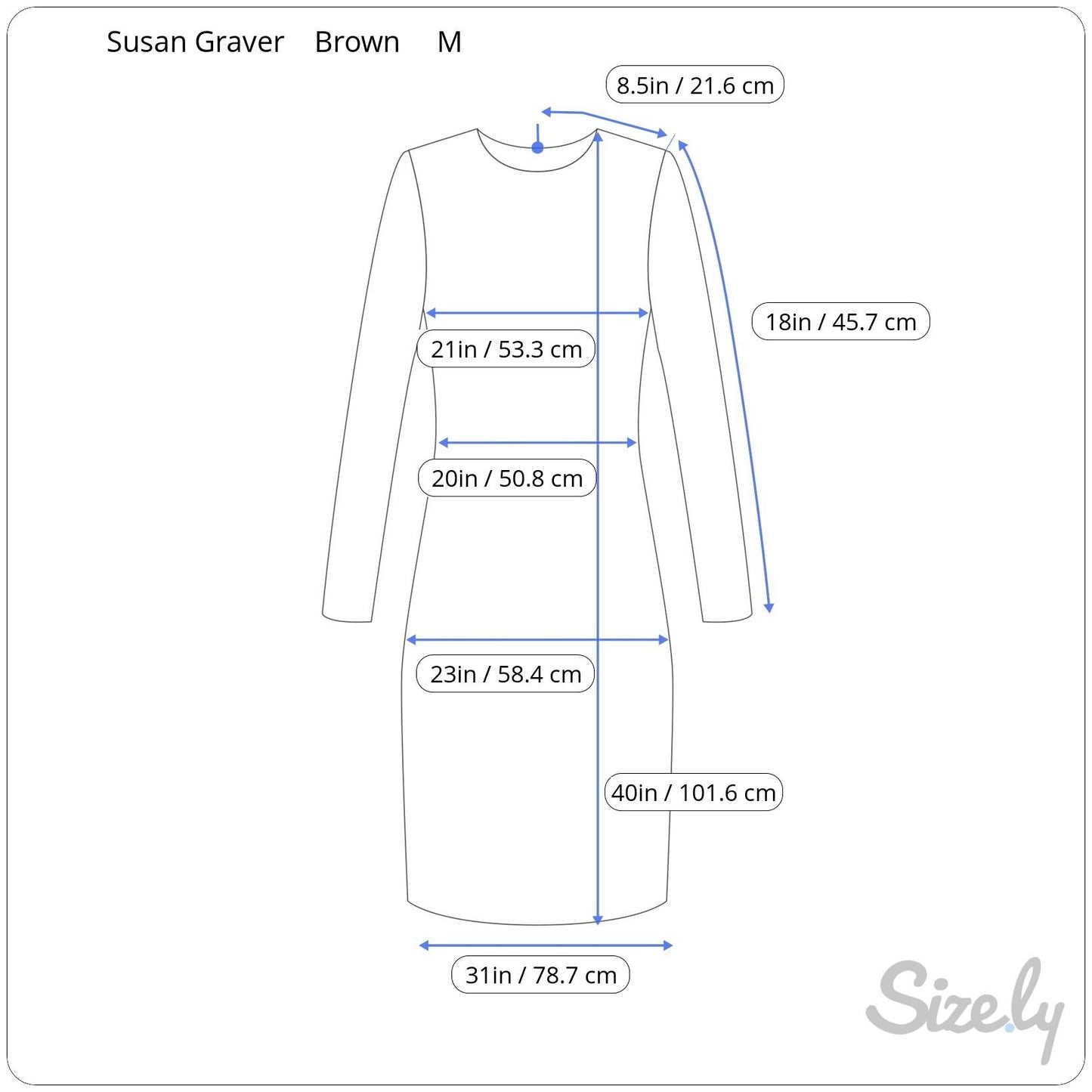 Susan Graver Style Womens Brown V-Neck 3/4 Sleeve Stretch A-Line Dress Medium