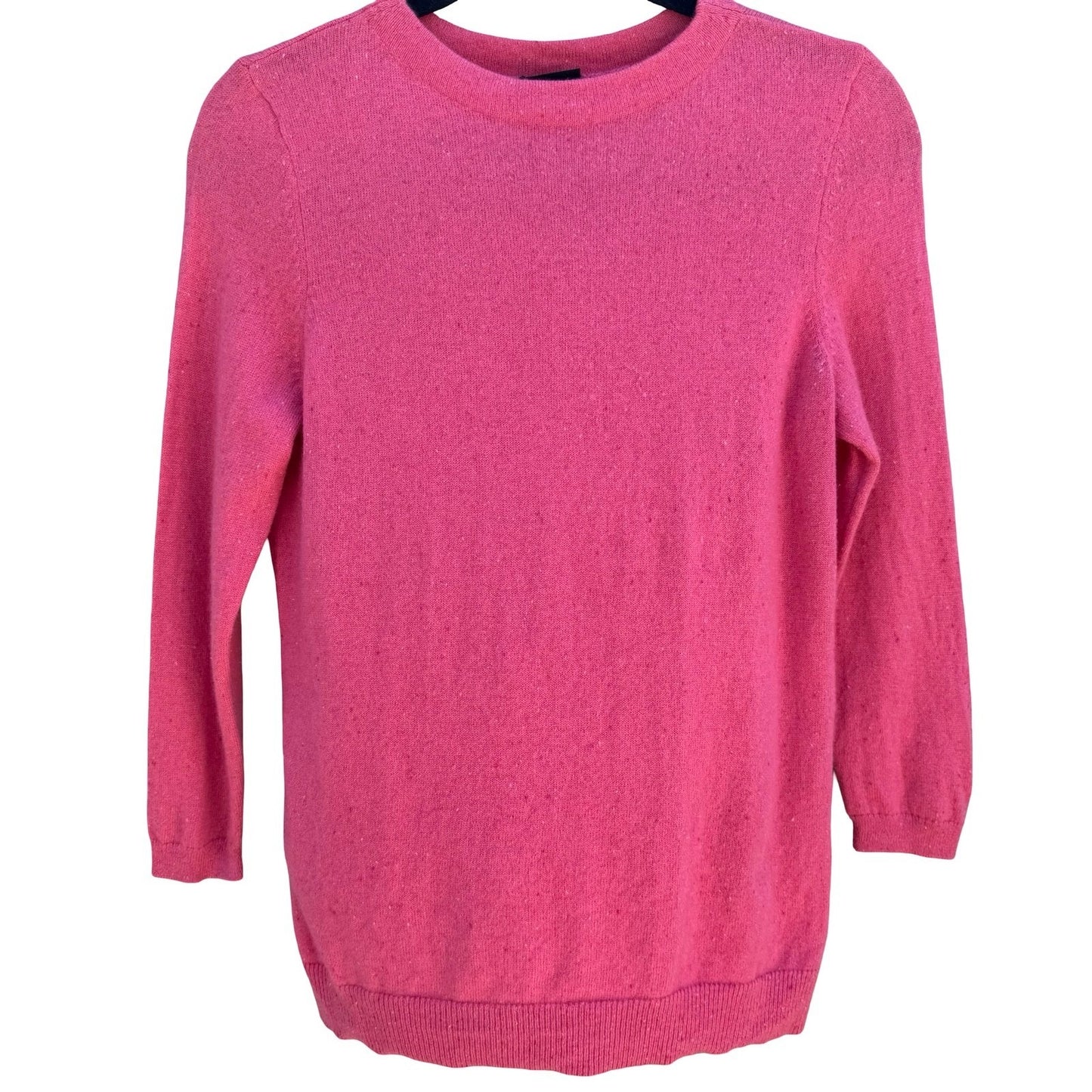 Talbots Pure Cashmere Crewneck Knit Sweater Hot Pink MP Long Sleeve Quiet Luxury