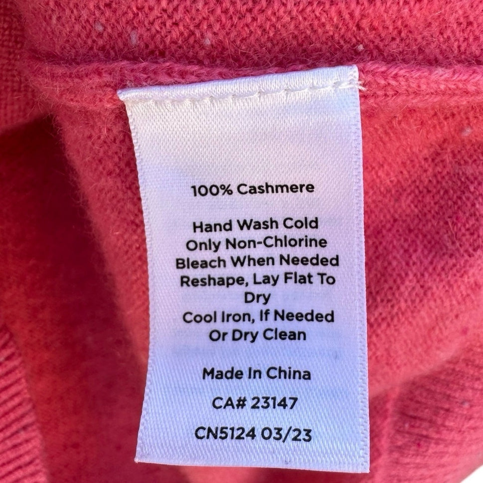 Talbots Pure Cashmere Crewneck Knit Sweater Hot Pink MP Long Sleeve Quiet Luxury