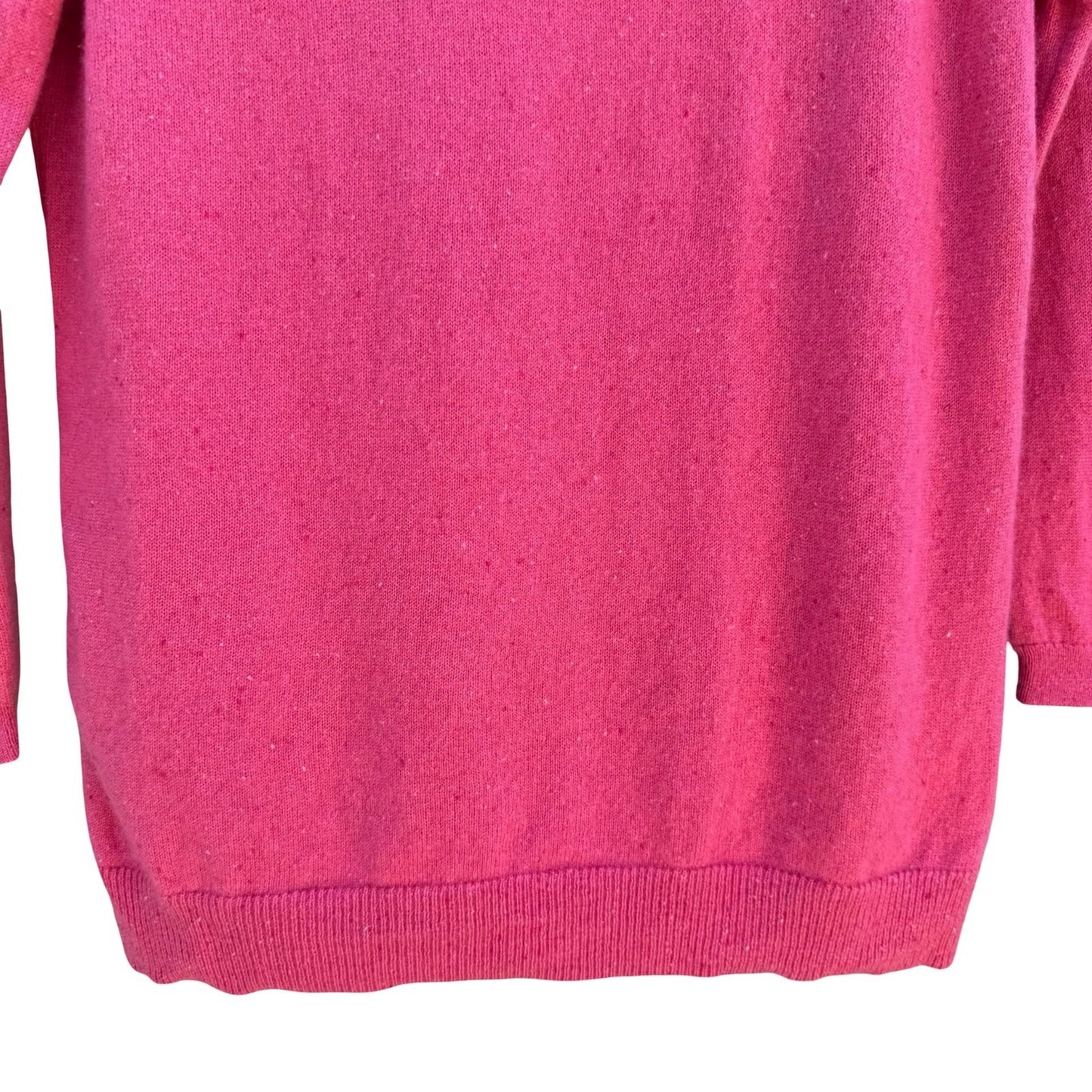Talbots Pure Cashmere Crewneck Knit Sweater Hot Pink MP Long Sleeve Quiet Luxury
