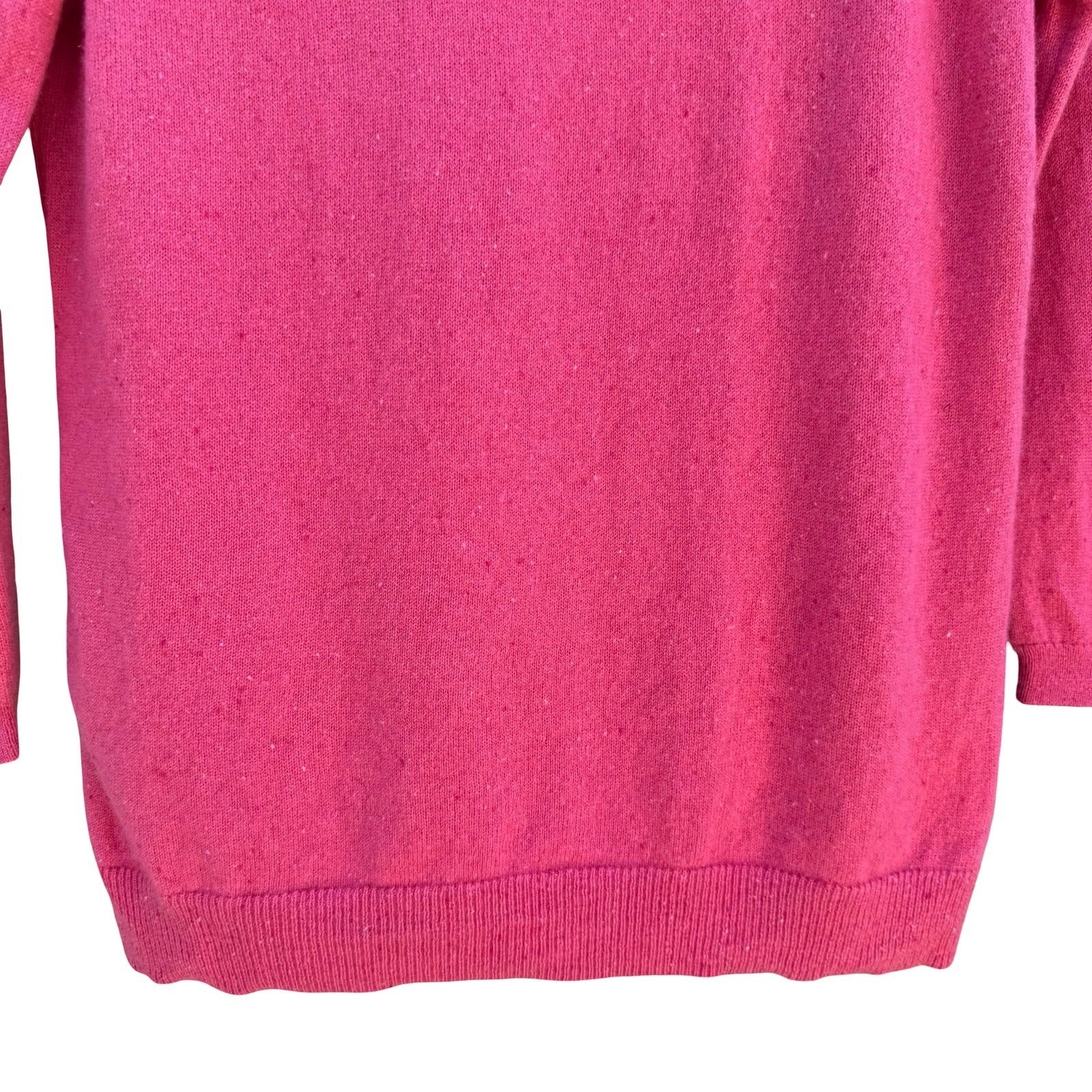 Talbots Pure Cashmere Crewneck Knit Sweater Hot Pink MP Long Sleeve Quiet Luxury