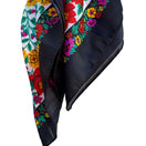 Switch Vintage Floral Black Multicolor Scarf Wrap Square Lightweight Montgomery Ward 3 image