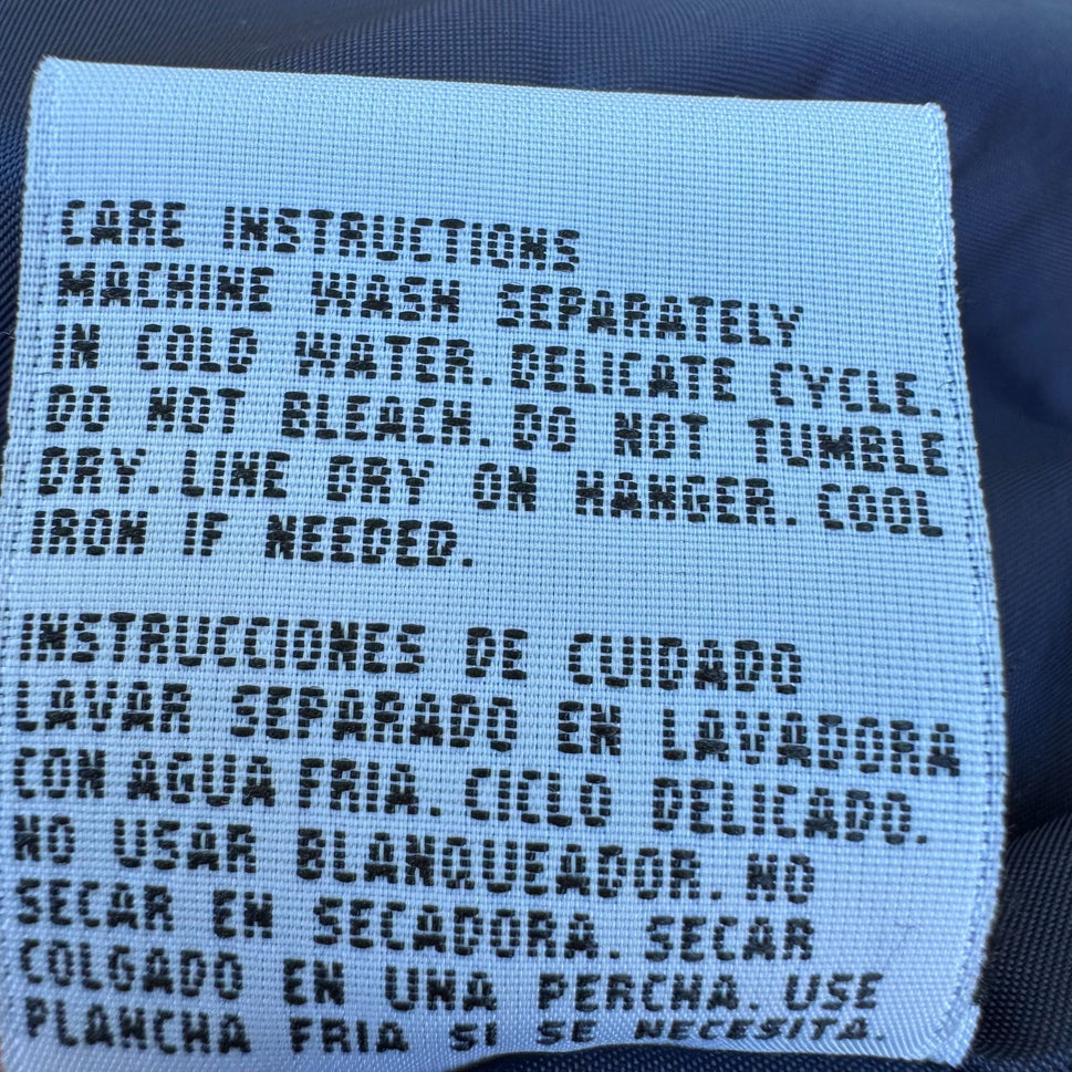 CS Signature Vintage Womens Navy Tan Hooded Jacket Coat Windbreaker Zip Pockets M