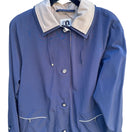 Switch CS Signature Vintage Womens Navy Tan Hooded Jacket Coat Windbreaker Zip Pockets M 3 image