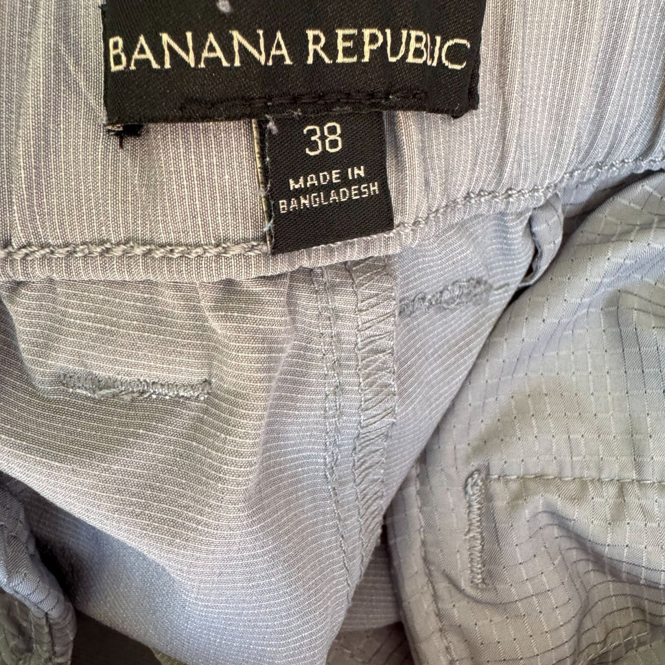 Banana Republic Mens Gray Stretch Relaxed Fit Lightweight Elastic Waist Short 38