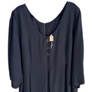 Switch Jeffrey &amp; Dara Vintage Black Rose Button Scoop Neck Wide Leg Jumpsuit New 20 2 image