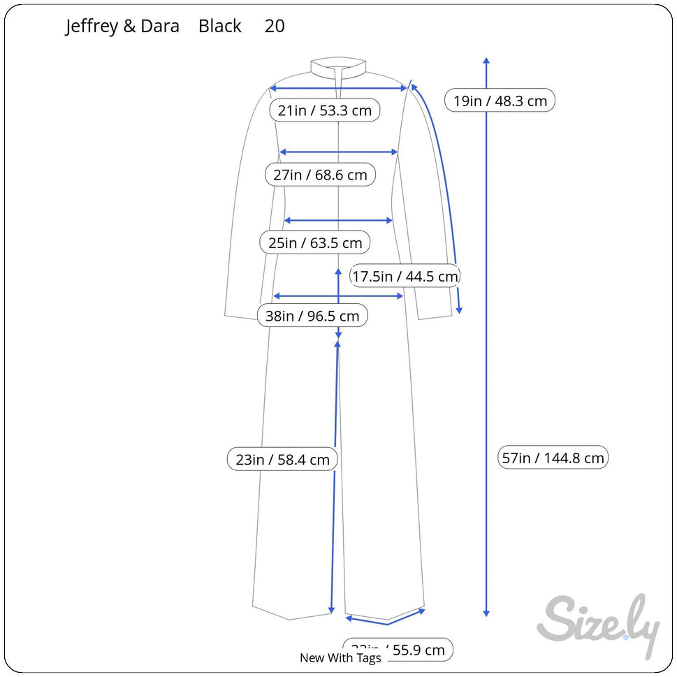 Jeffrey & Dara Vintage Black Rose Button Scoop Neck Wide Leg Jumpsuit New 20