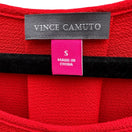 Switch Vince Camuto Red Dolman Sleeve Textured Crepe Blouse Back Pleat Small Flowy Chic 2 image