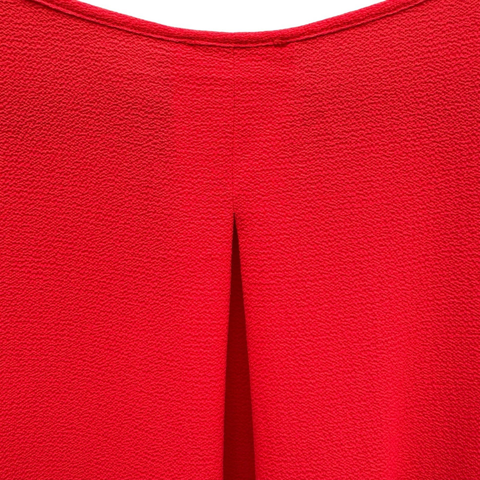 Vince Camuto Red Dolman Sleeve Textured Crepe Blouse Back Pleat Small Flowy Chic