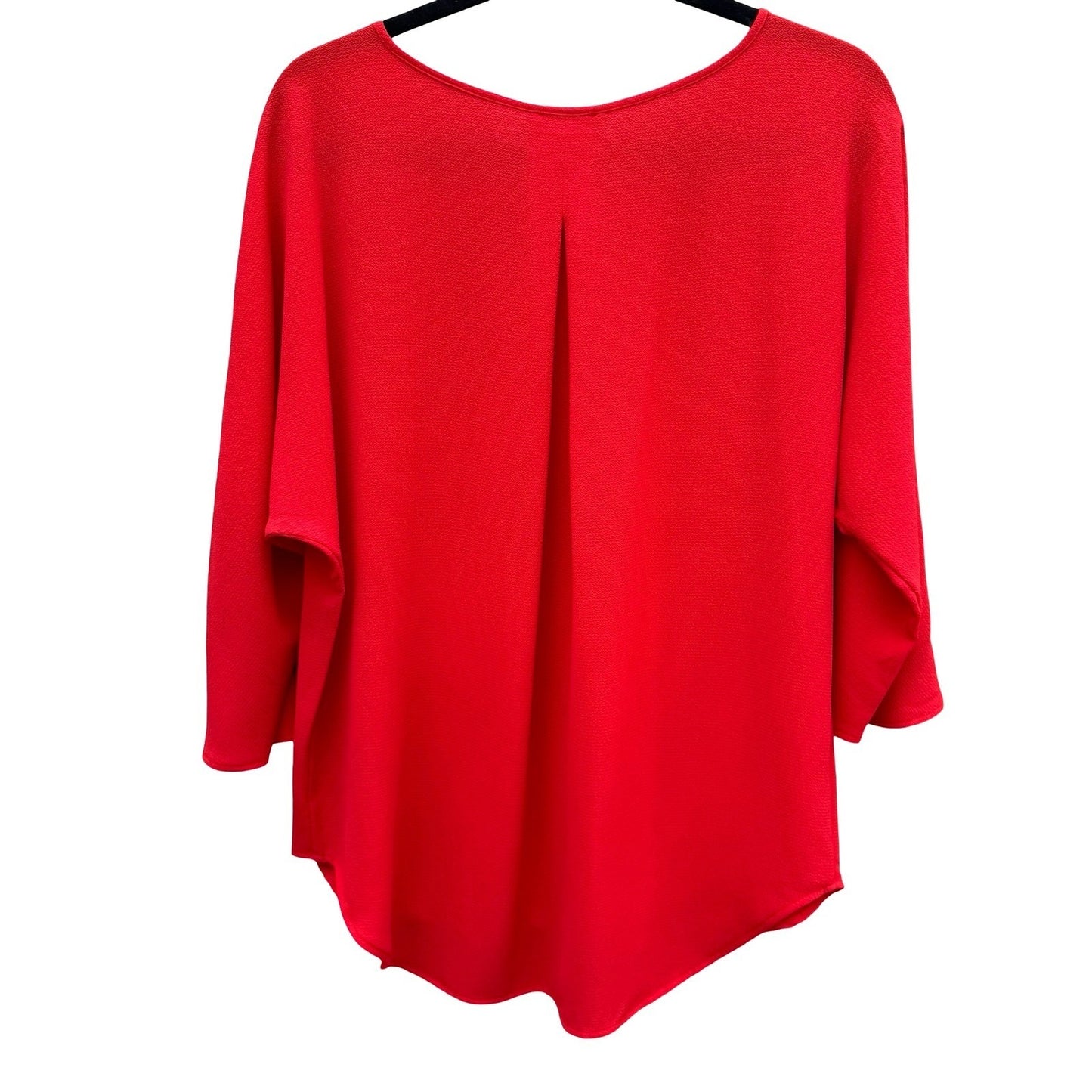 Vince Camuto Red Dolman Sleeve Textured Crepe Blouse Back Pleat Small Flowy Chic
