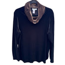 Switch Coldwater Creek Womens Velvet Houndstooth Cowl Neck Top and Pants Set Black M 3 image