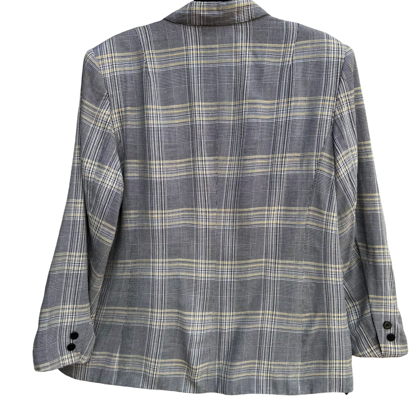 Leslie Fay Vintage 80s Womens Two Button Preppy Plaid Oversized Blazer Jacket 16