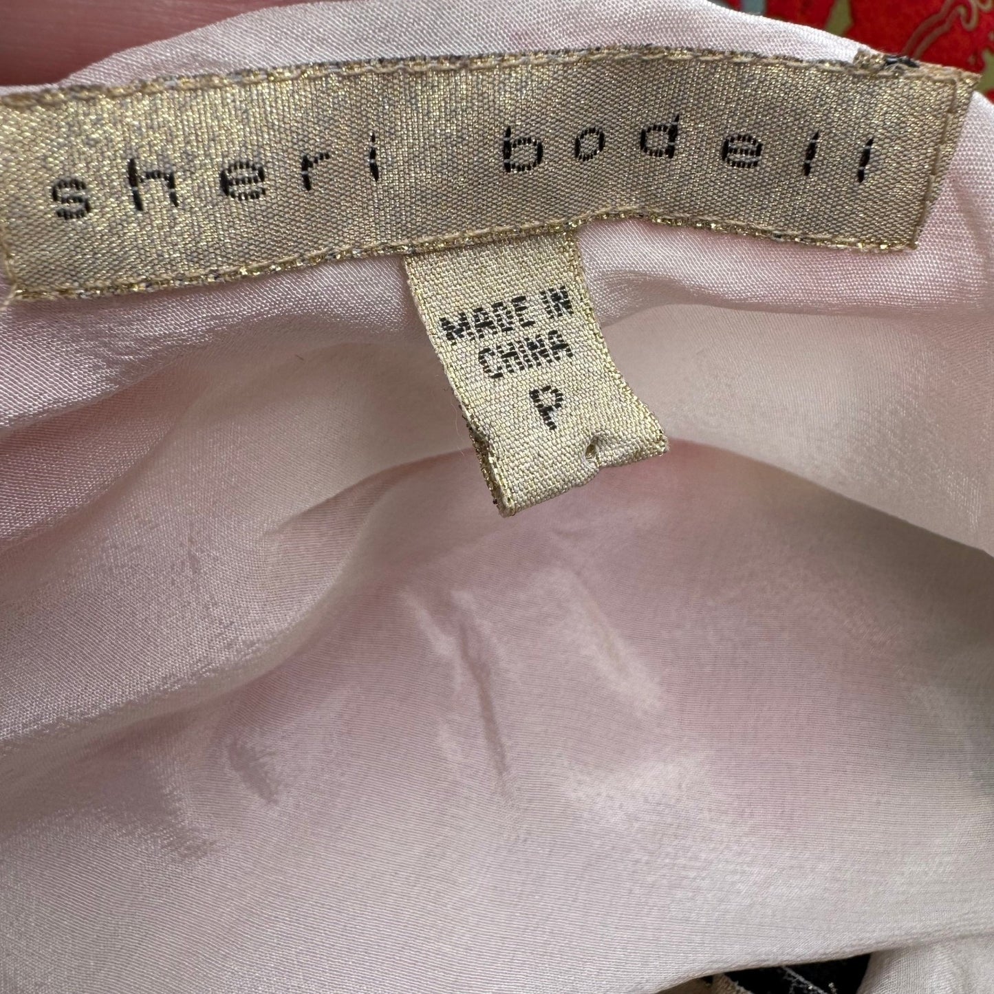 Sheri Bodell Y2K Silk Halter Top Romantic Coquette Beaded Floral Cowl Neck Tie