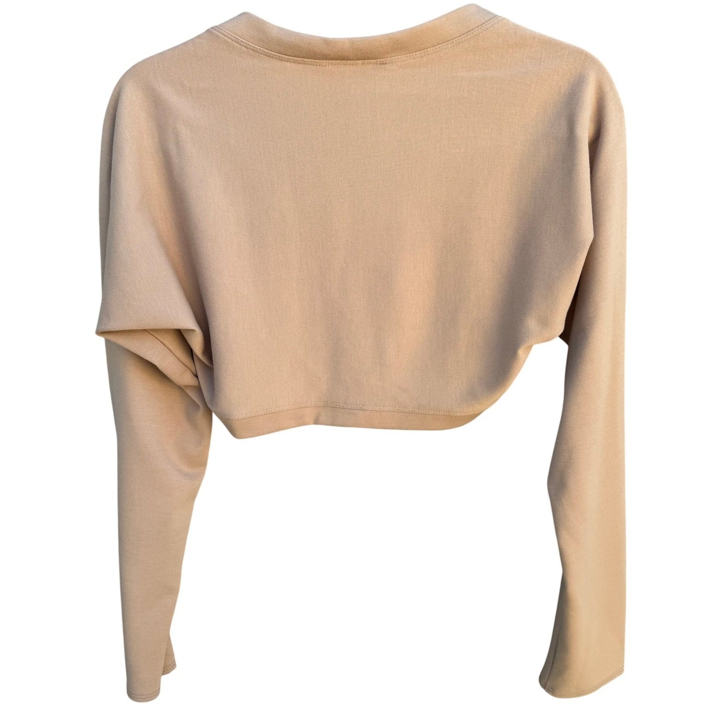 Randolph Duke Vintage Tan Beige Cropped Shrug Bolero Cardigan Long Sleeve Small