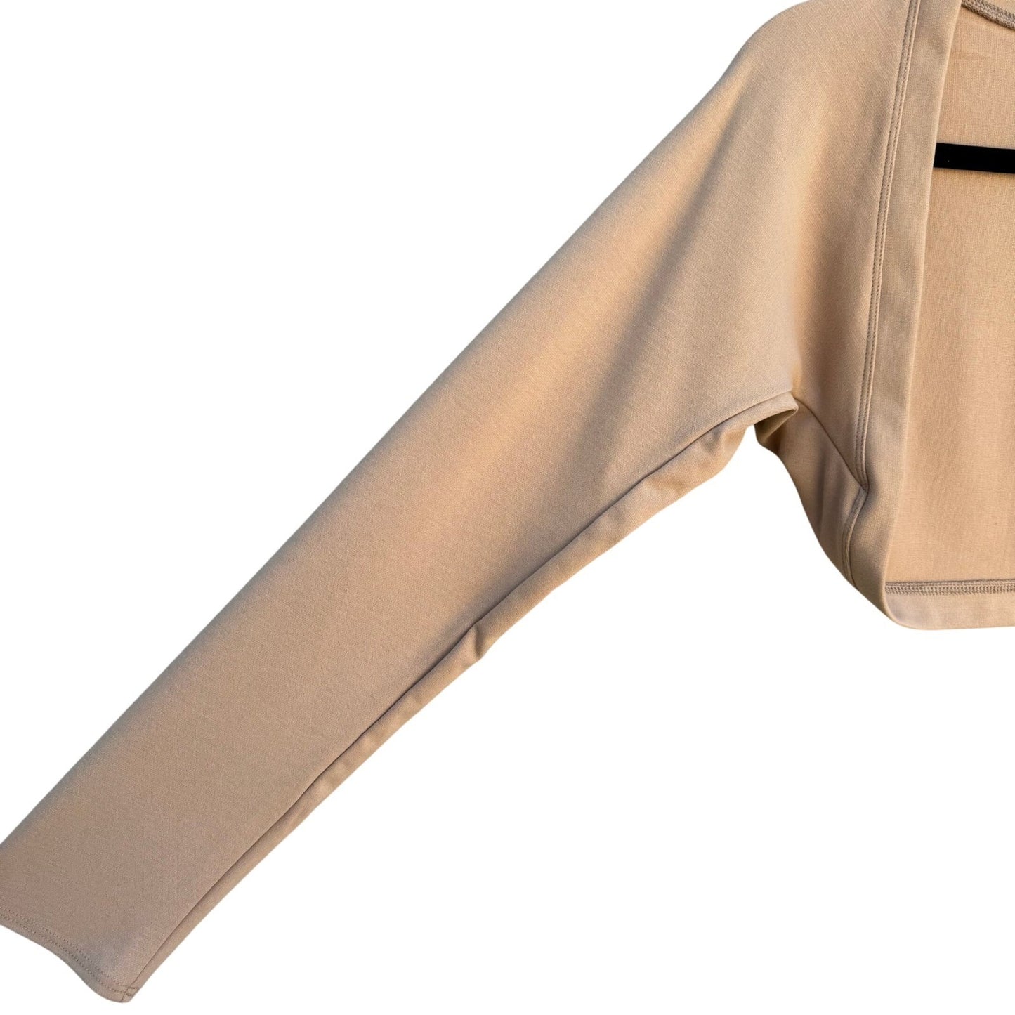 Randolph Duke Vintage Tan Beige Cropped Shrug Bolero Cardigan Long Sleeve Small