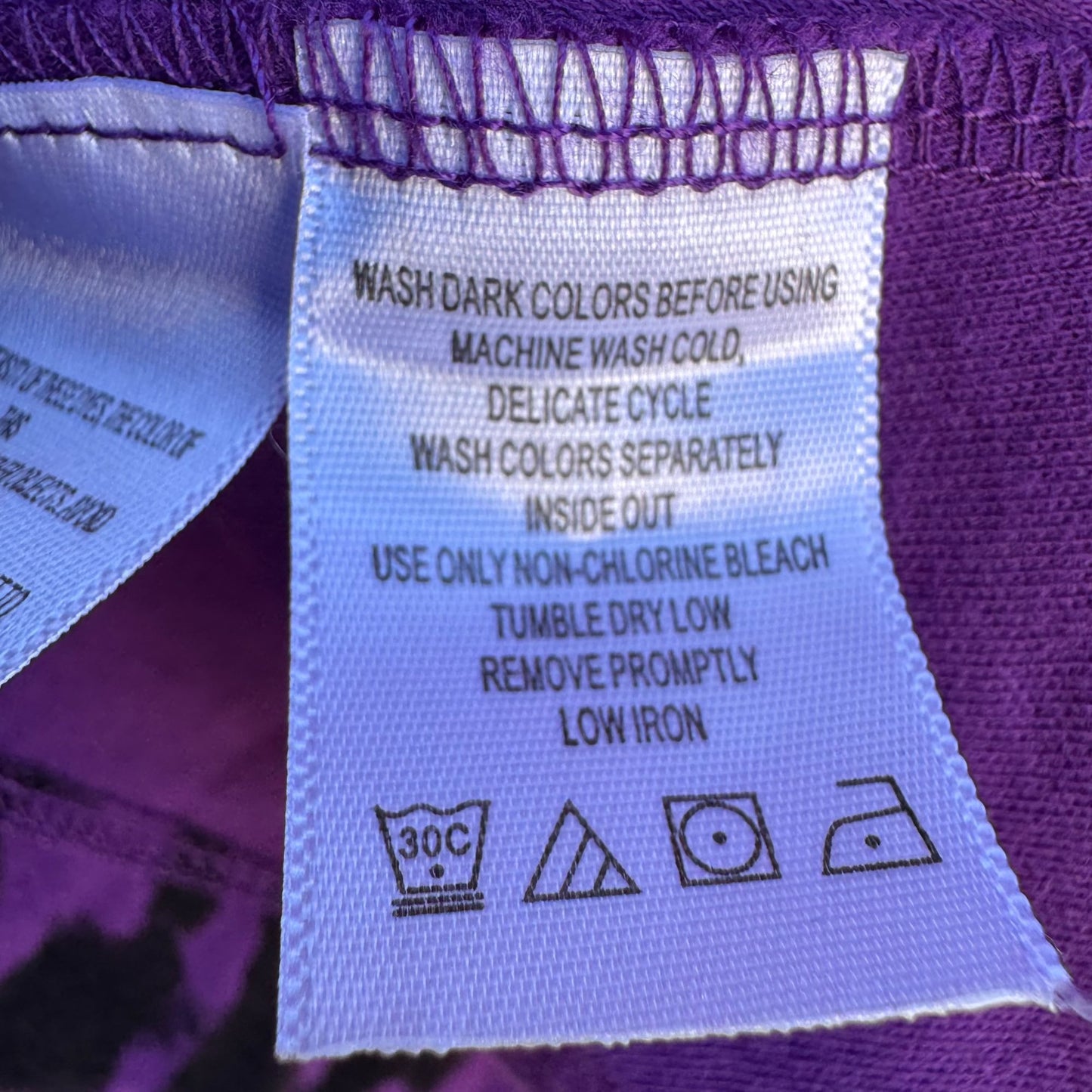 Woman Within Purple Black Tie Dye Pleated Neck Long Tunic Shirt Blouse Top L