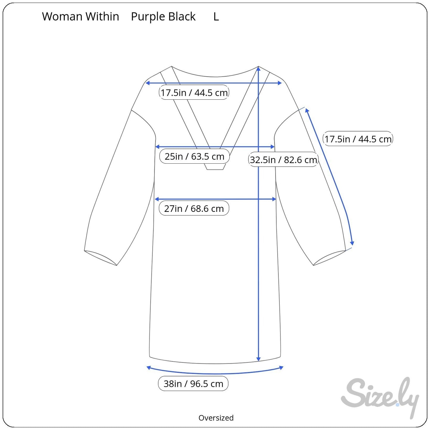 Woman Within Purple Black Tie Dye Pleated Neck Long Tunic Shirt Blouse Top L