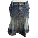 Switch LTB 1948 Little Big Denim Y2K Skirt Embroidered Distressed Flared Mermaid Boho 3 image