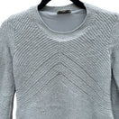 Switch Lucky Brand Nico Pullover April Moon Blue Knit Chiffon Layered Chevron Sweater 3 image