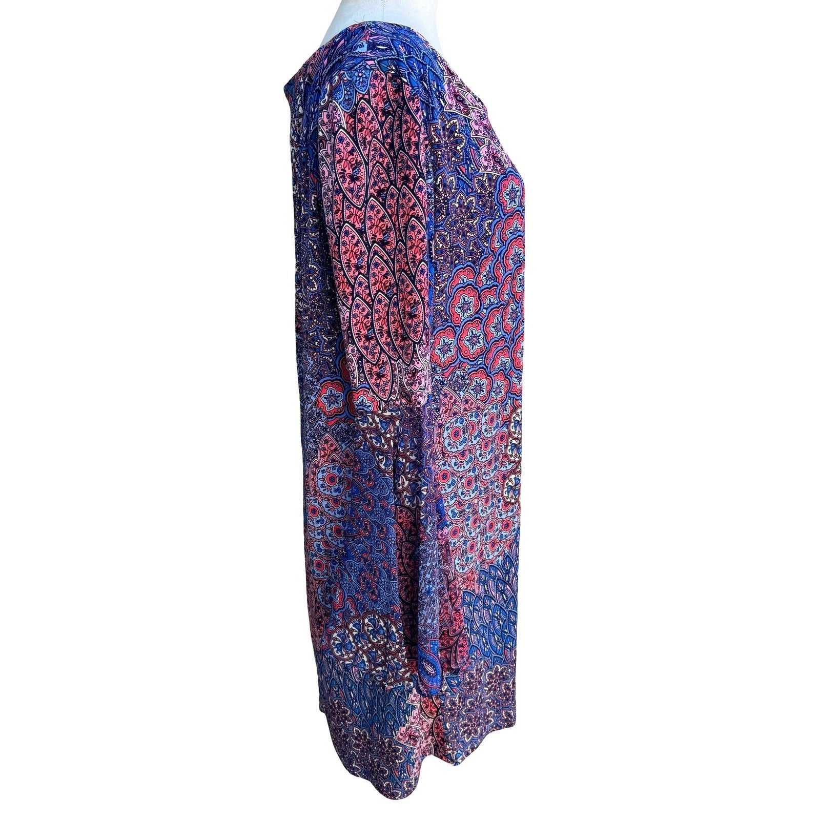 RN Studio Ronni Nicole Boho Witchy Festival Paisley Bell Sleeve Shift Dress L