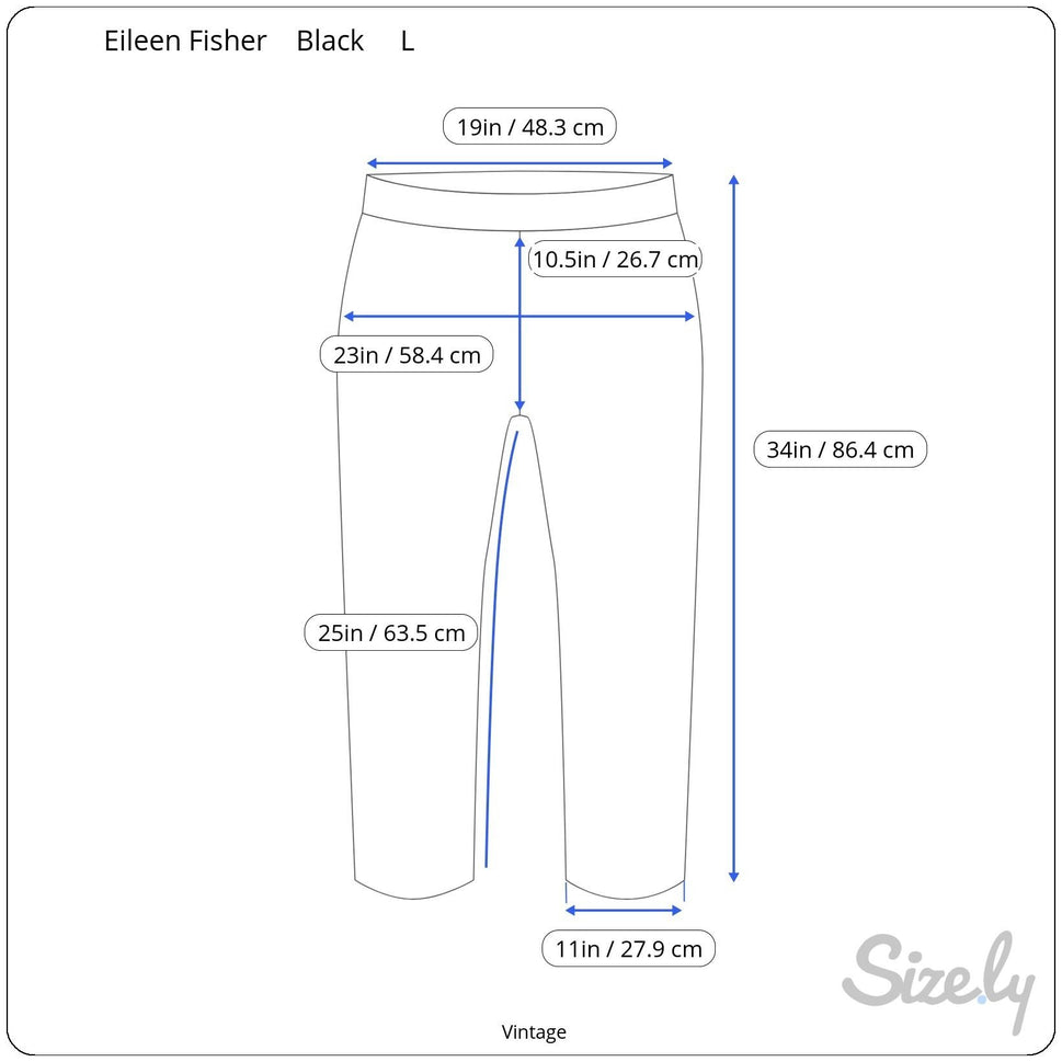 Eileen Fisher Black Relaxed Linen Blend Cropped Pants With Hidden Side Zipper L