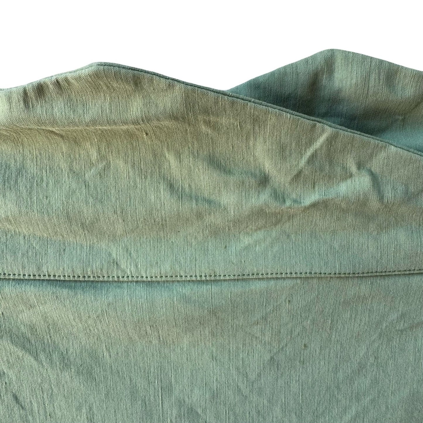 Vintage Italian Minimalist Coastal Linen Blend High Waisted Pencil Skirt Green 8