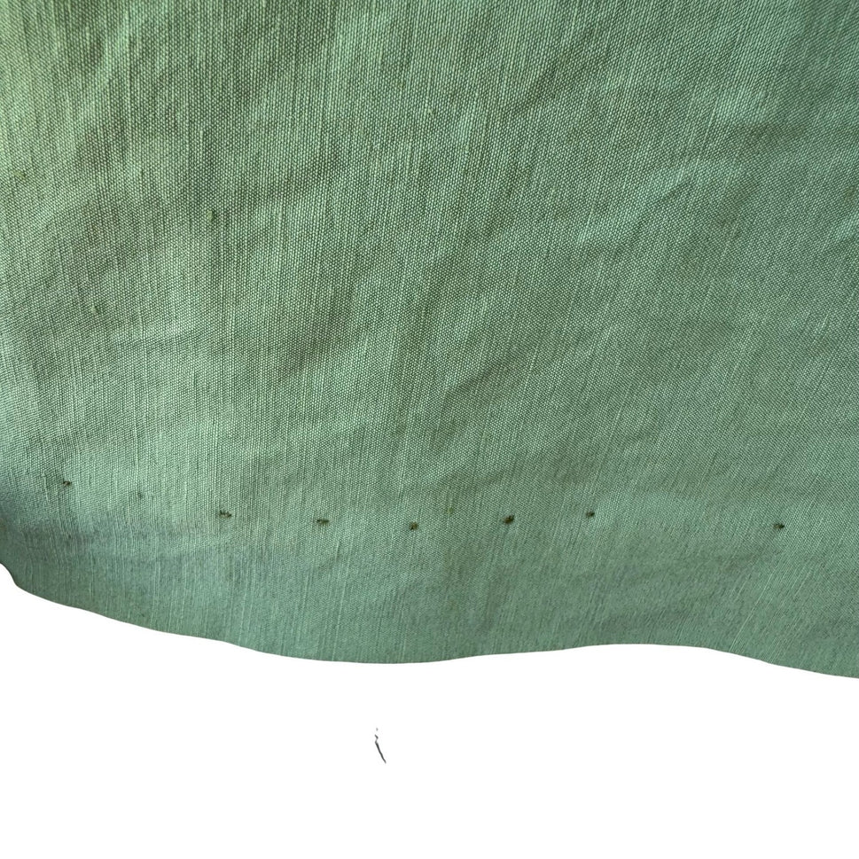 Vintage Italian Minimalist Coastal Linen Blend High Waisted Pencil Skirt Green 8