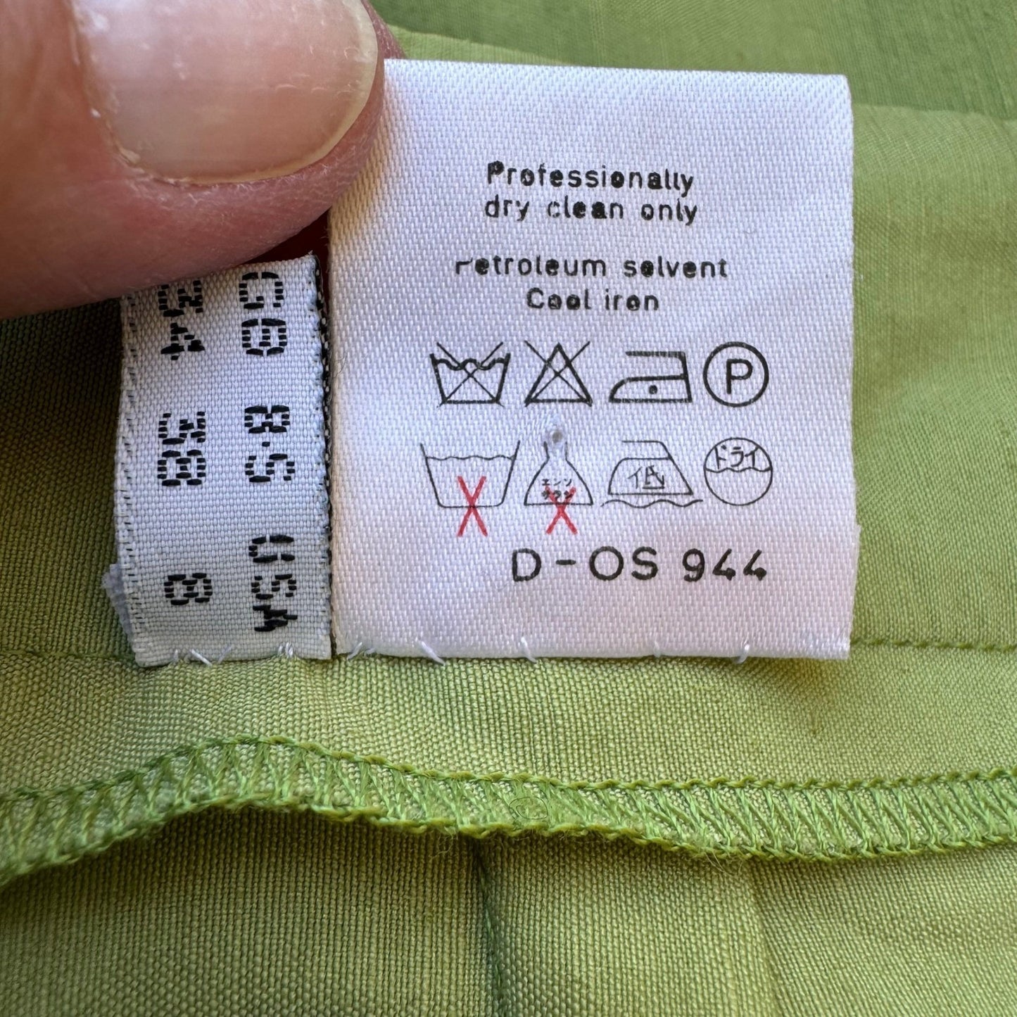 Vintage Italian Minimalist Coastal Linen Blend High Waisted Pencil Skirt Green 8