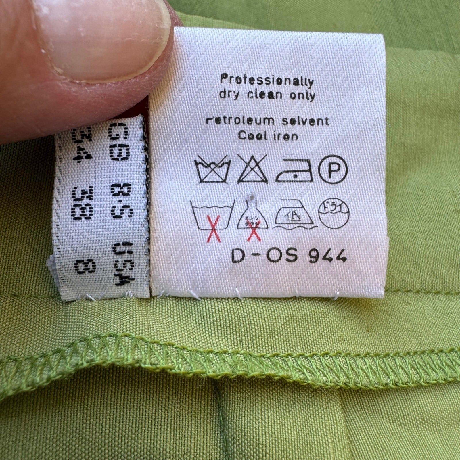 Vintage Italian Minimalist Coastal Linen Blend High Waisted Pencil Skirt Green 8