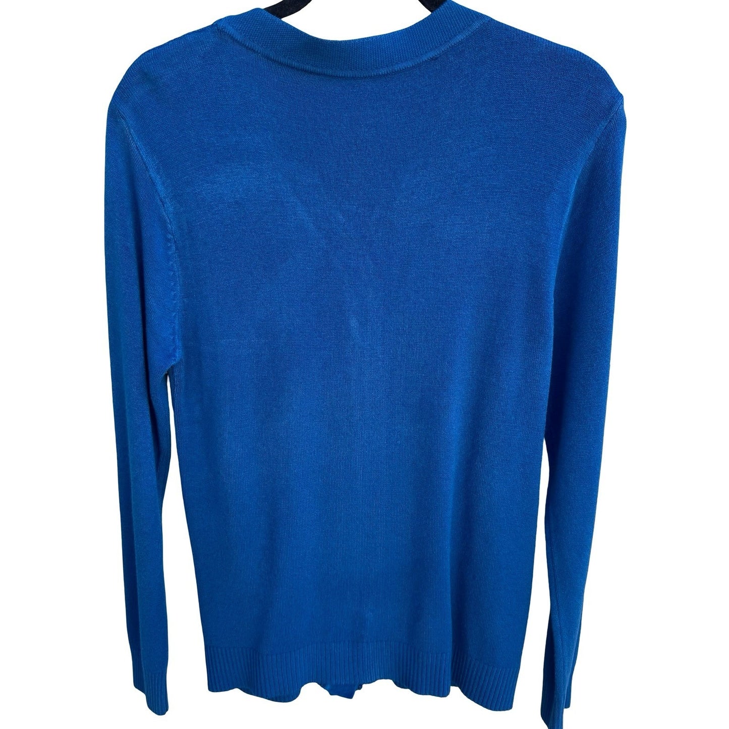 Vintage Blue Diamond Pointelle Rhinestone V-Neck Old Money Knit Cardigan Sweater