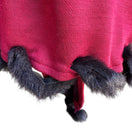 Switch Randolph Duke The Look Red Tie-Front Cardigan Wrap Glam Black Faux Fur Trim OS 3 image
